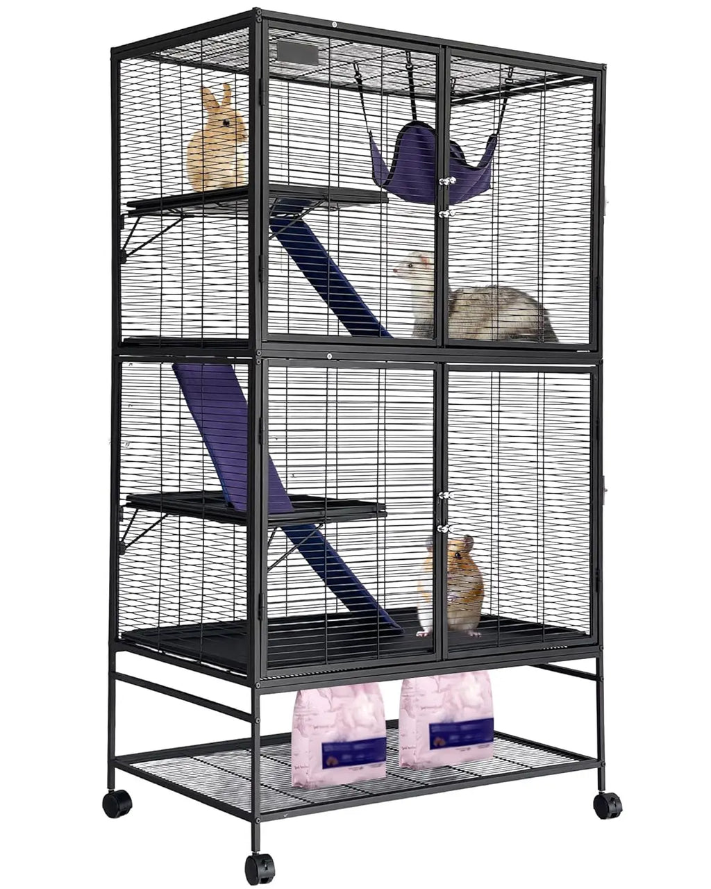 64" Metal Multi-Level Cage for Small Animals