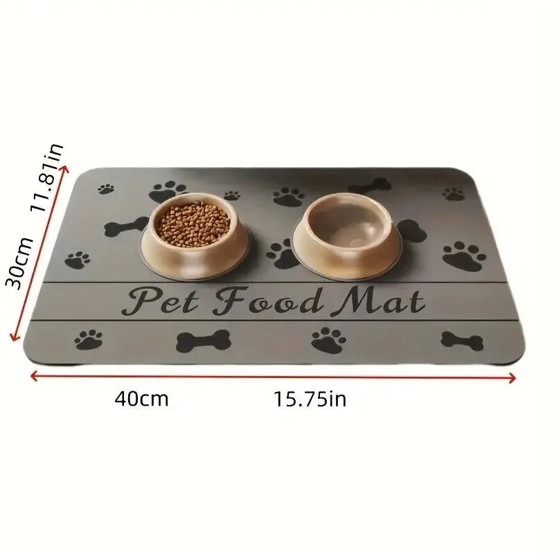 Quick-Dry Pet Feeding Mat with Non-Slip Waterproof Backing