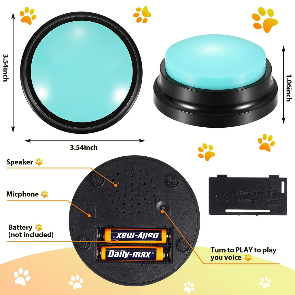 Recordable Talking Sound Button and Interactive Voice Buttons For Communication Dog Training