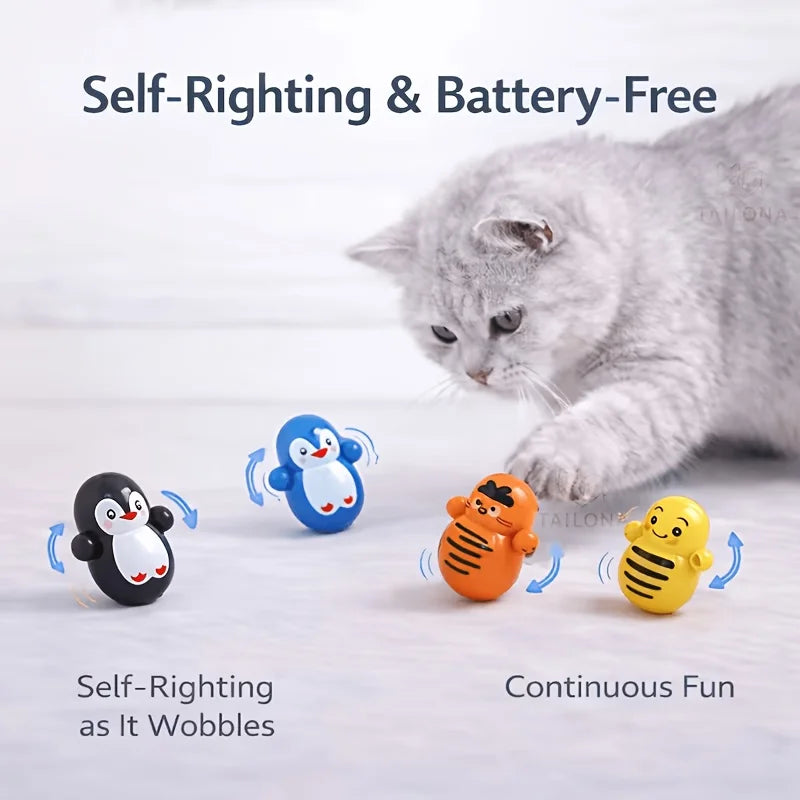 10pcs Cat Rolling Toy for Indoor Use. No Batteries Required. Random Designs. Lightweight Cat Puzzle Toy.