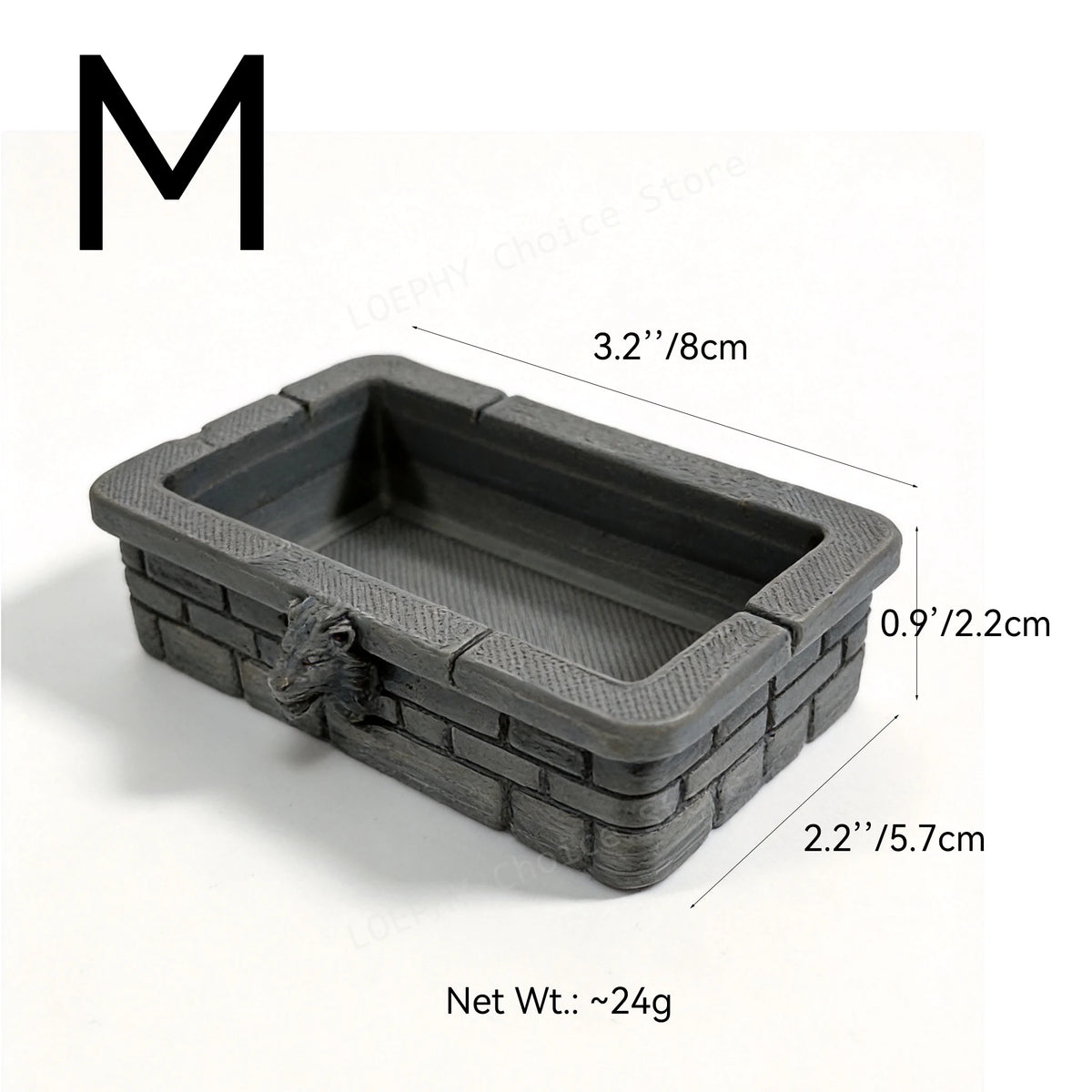 Lion Head Faux Stone Reptile Water Bowl