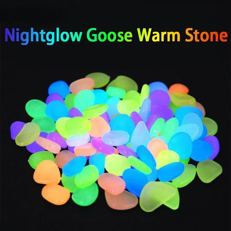 100Pcs Glow in The Dark Garden Pebbles for Fish Tank Aquarium