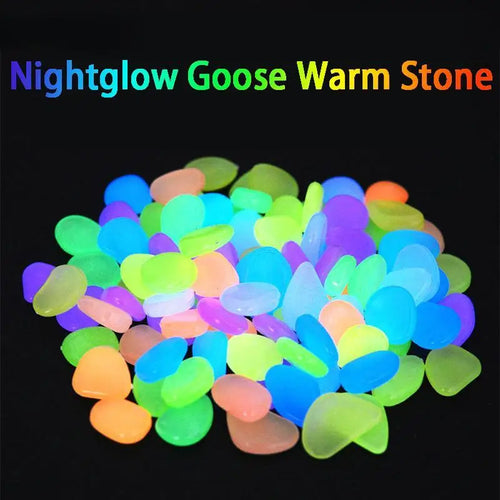 100Pcs Glow in The Dark Garden Pebbles for Fish Tank Aquarium