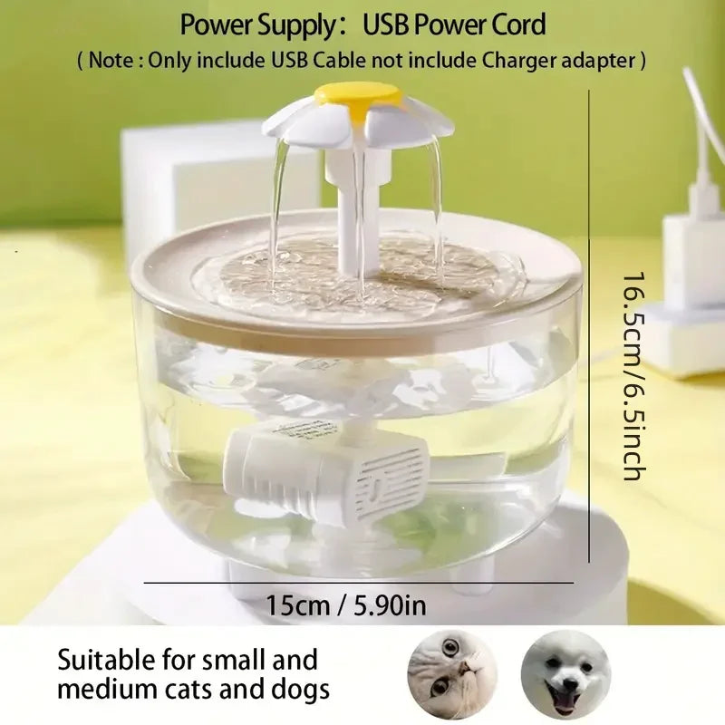 USB Electric 1.2L Automatic Pet Filtered Water Fountain