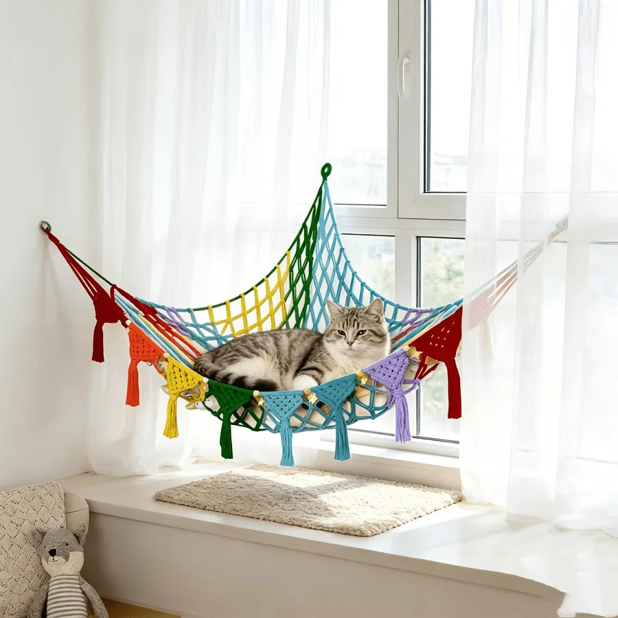 Hand Woven Vinyl Cat Hammock