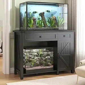 40 Gallon Aquarium Stand With Charging Station, Drawer and Cabinet
