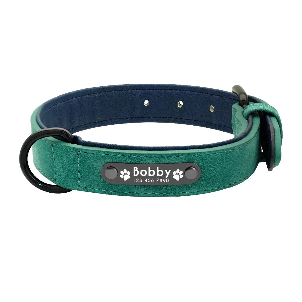 Personalized Name Leather Dog Collars