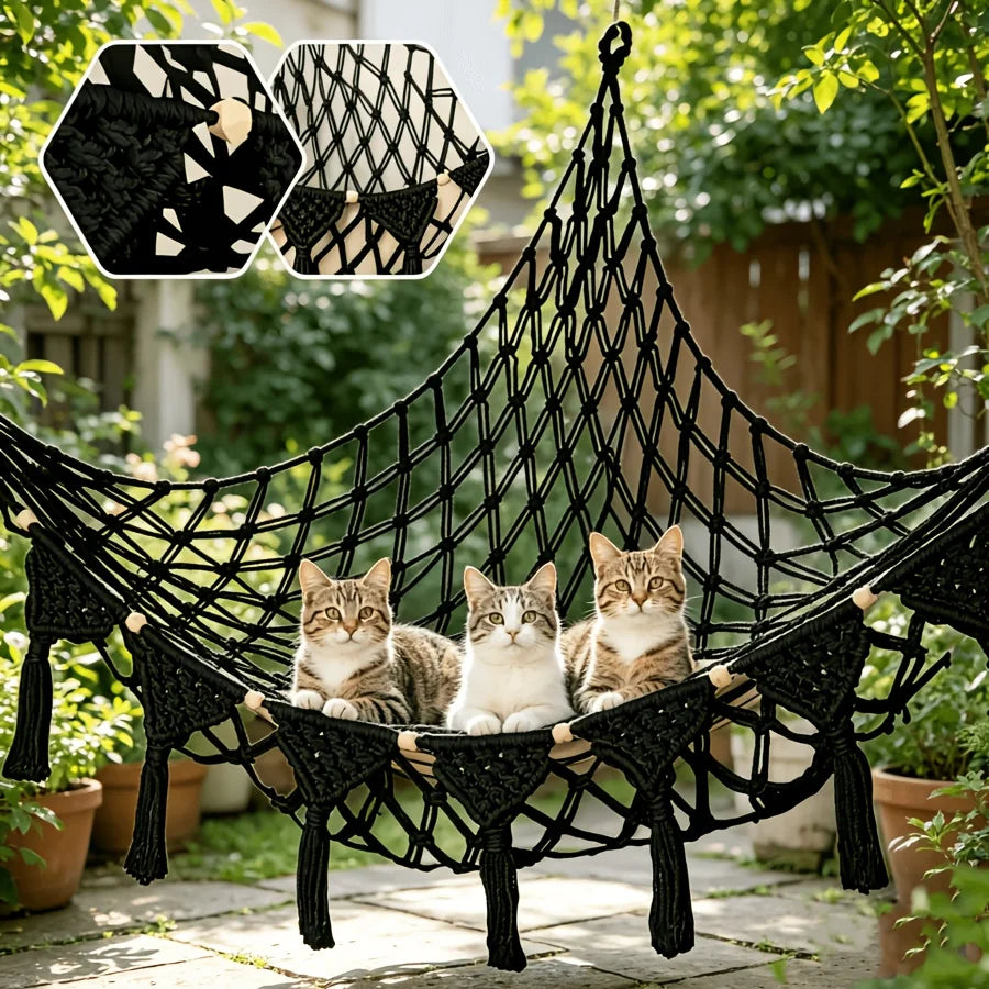 Hand Woven Vinyl Cat Hammock