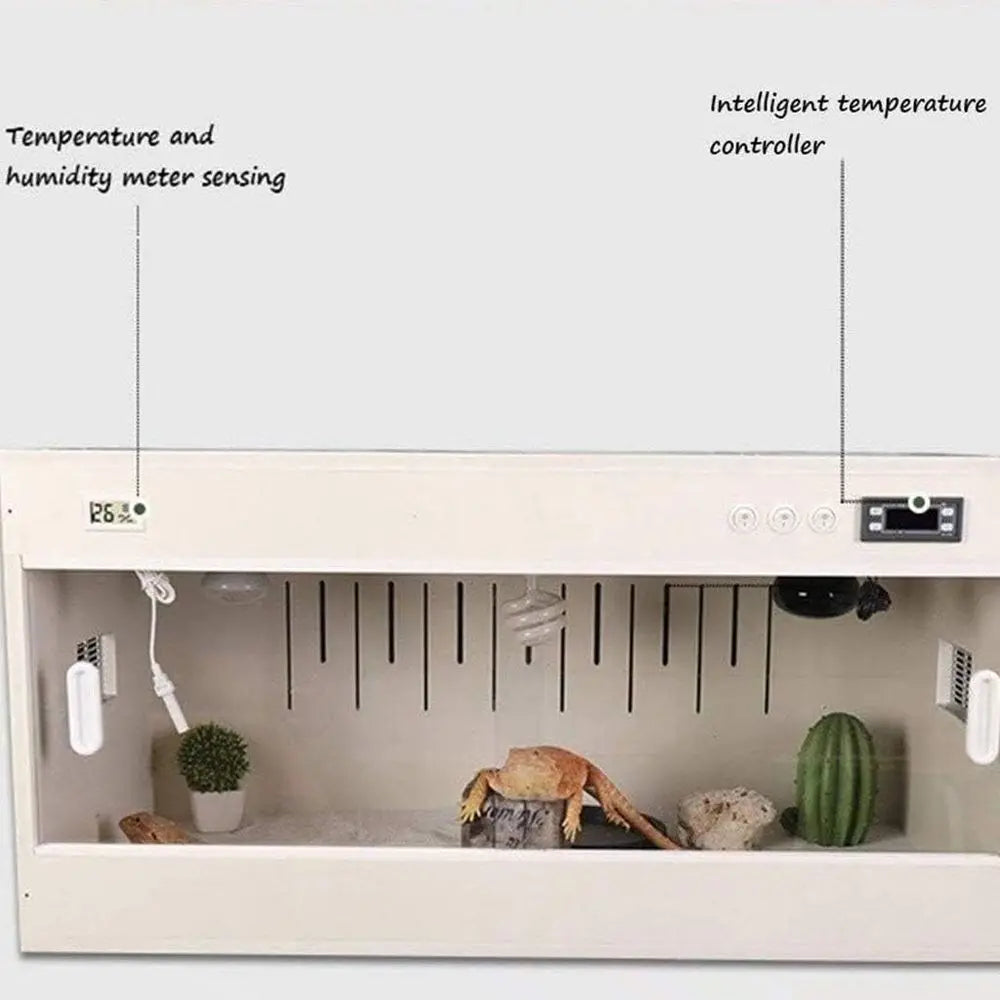 Vivarium Habitat for Reptiles, Lizards, Snakes & Turtles - Brown 40x30x30cm Pet Enclosure