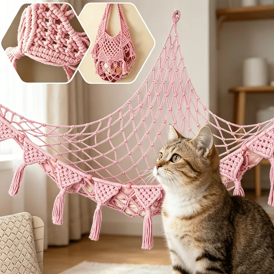 Hand Woven Vinyl Cat Hammock