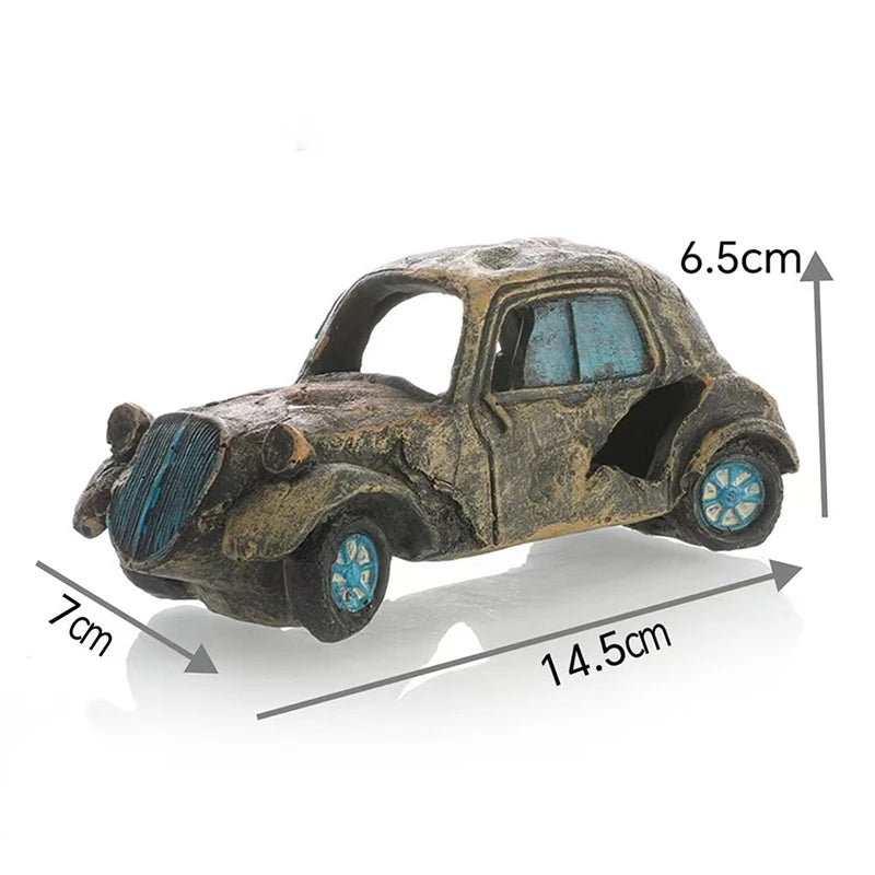 Aquarium Ornament Shaped Like Car Wreckage