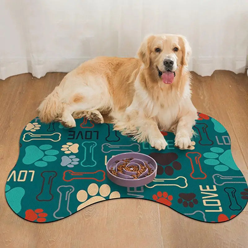 Absorbent Pet Feeding Mat Non-Slip Mat  Quick-Dry Water Dispenser Mat