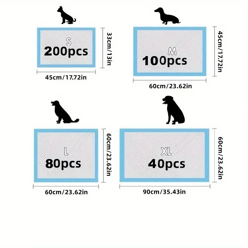 40/50/100/200pcs Super Absorbent Odor-Control Disposable Dog Diapers & Training Pads