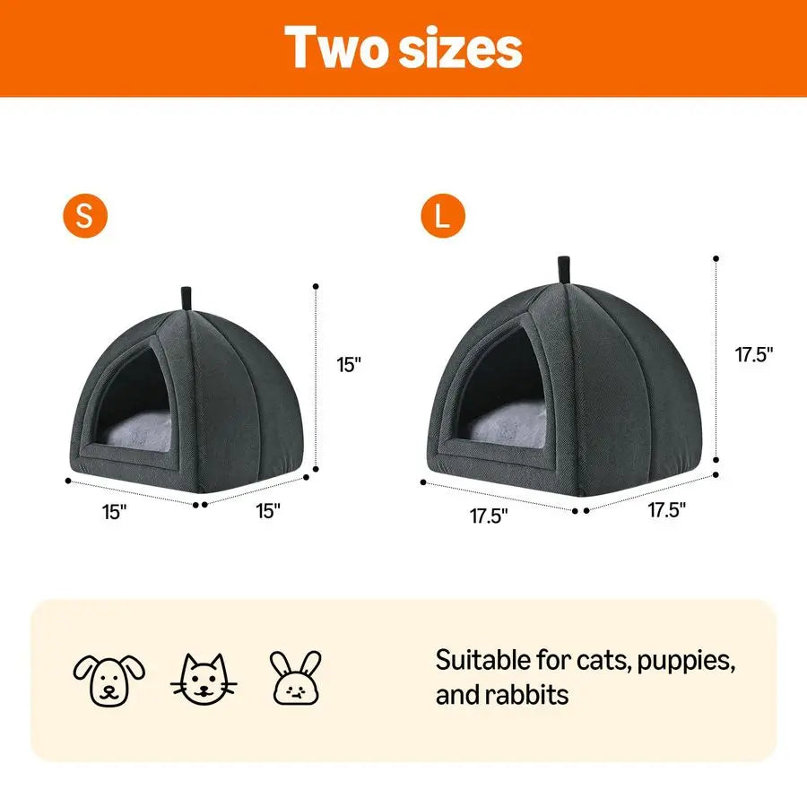 Cat Cave 2in1 Foldable House for Indoor Cats, Rabbits