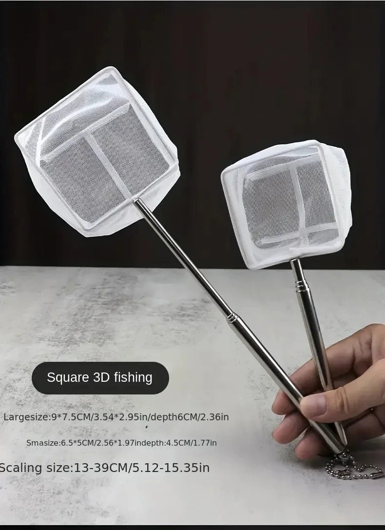 Stainless Steel Handle Square Round Aquarium Net