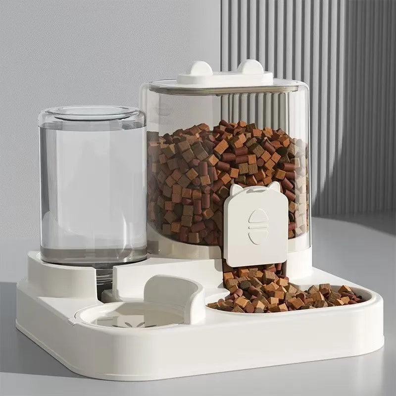 Large Capacity Automatic Pet Food Bowl With Water Fountain