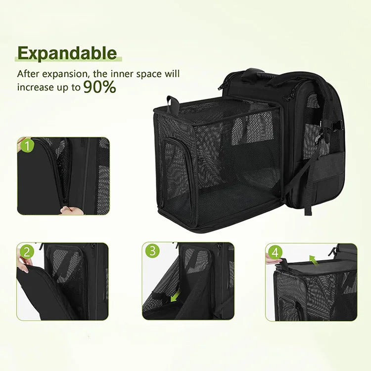 Expandable Large Capacity Pet Carrier Backpack