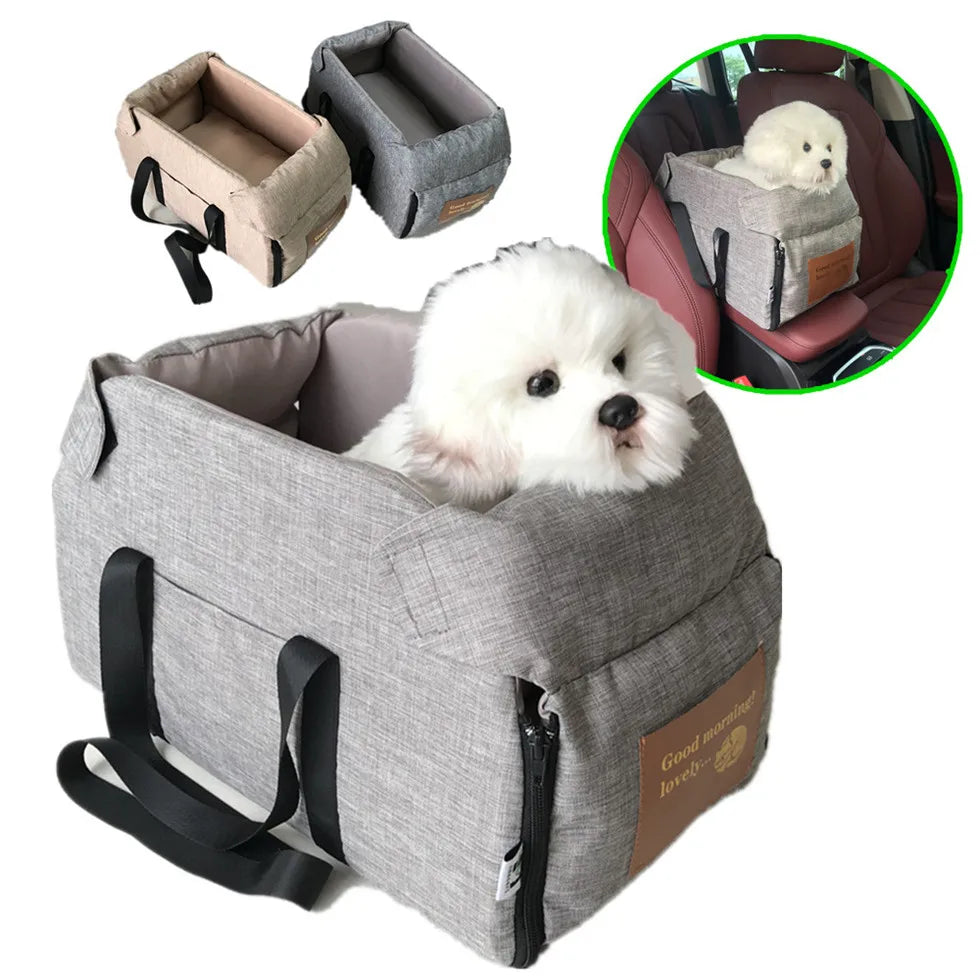 Portable Console Booster Car Seat & Carrier for Small Dogs & Cats