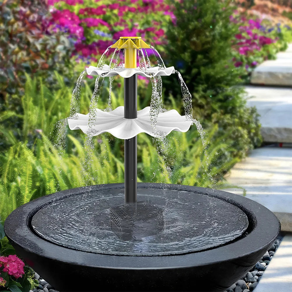 3 Tiered Solar Bird Bath Pump and Fountain