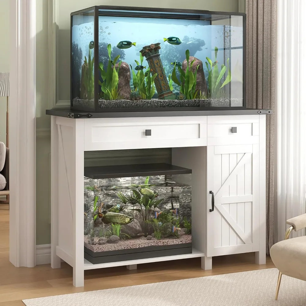 40 Gallon Aquarium Stand With Charging Station, Drawer and Cabinet