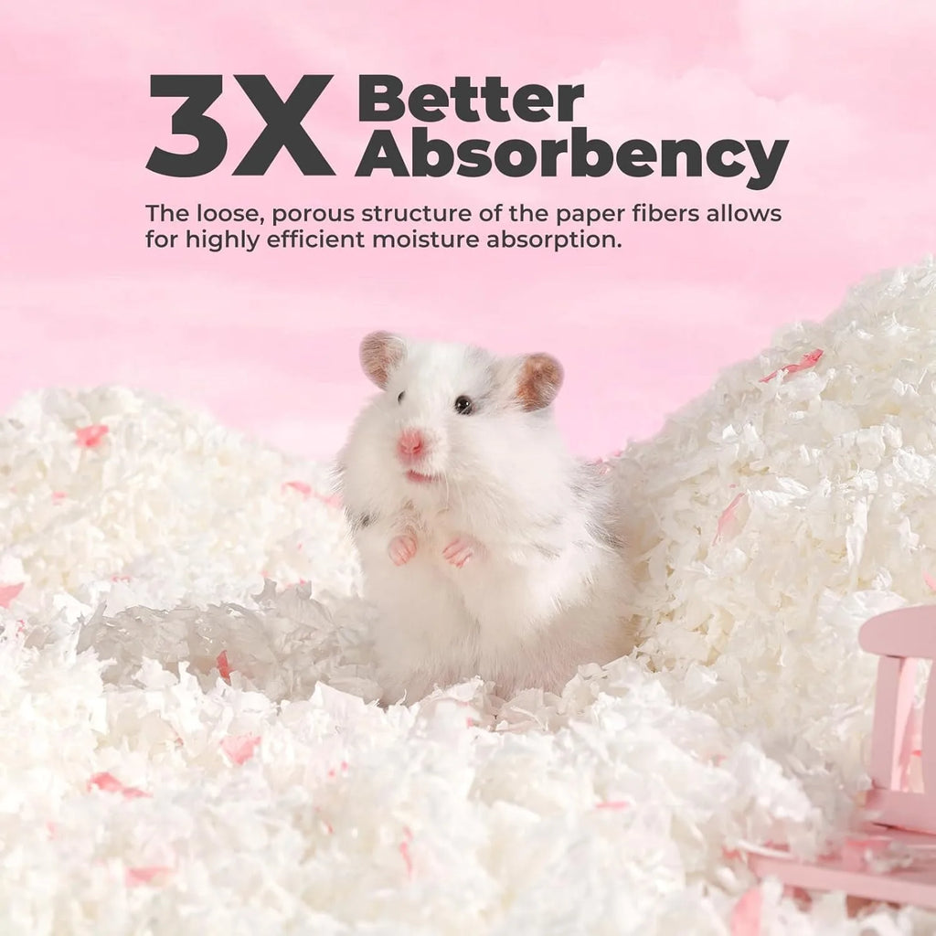 23L/50L Paper Small Pet Bedding, Odor Control, Dust-Free, Moisture Absorbent, Natural Shavings