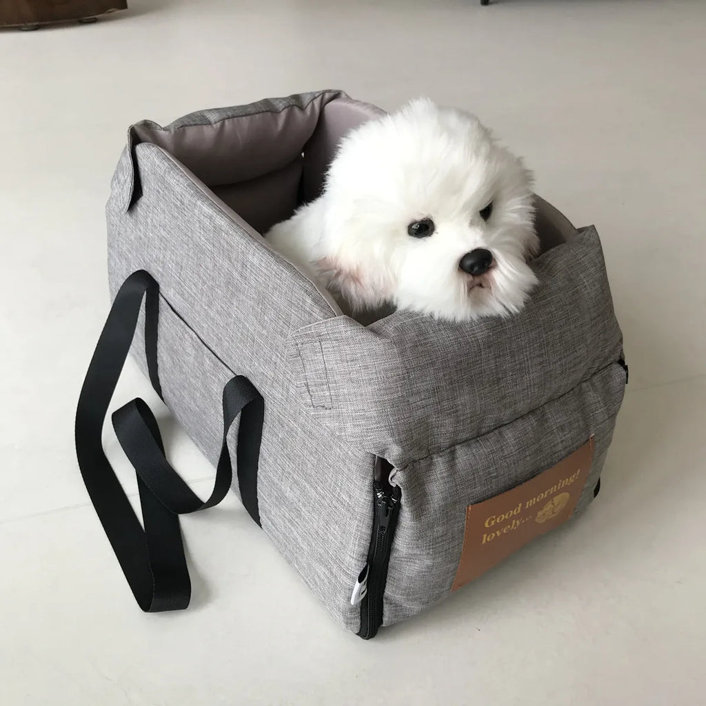 Portable Console Booster Car Seat & Carrier for Small Dogs & Cats