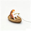 High Quality Resin Cat Fishing Boat Aquarium Ornament