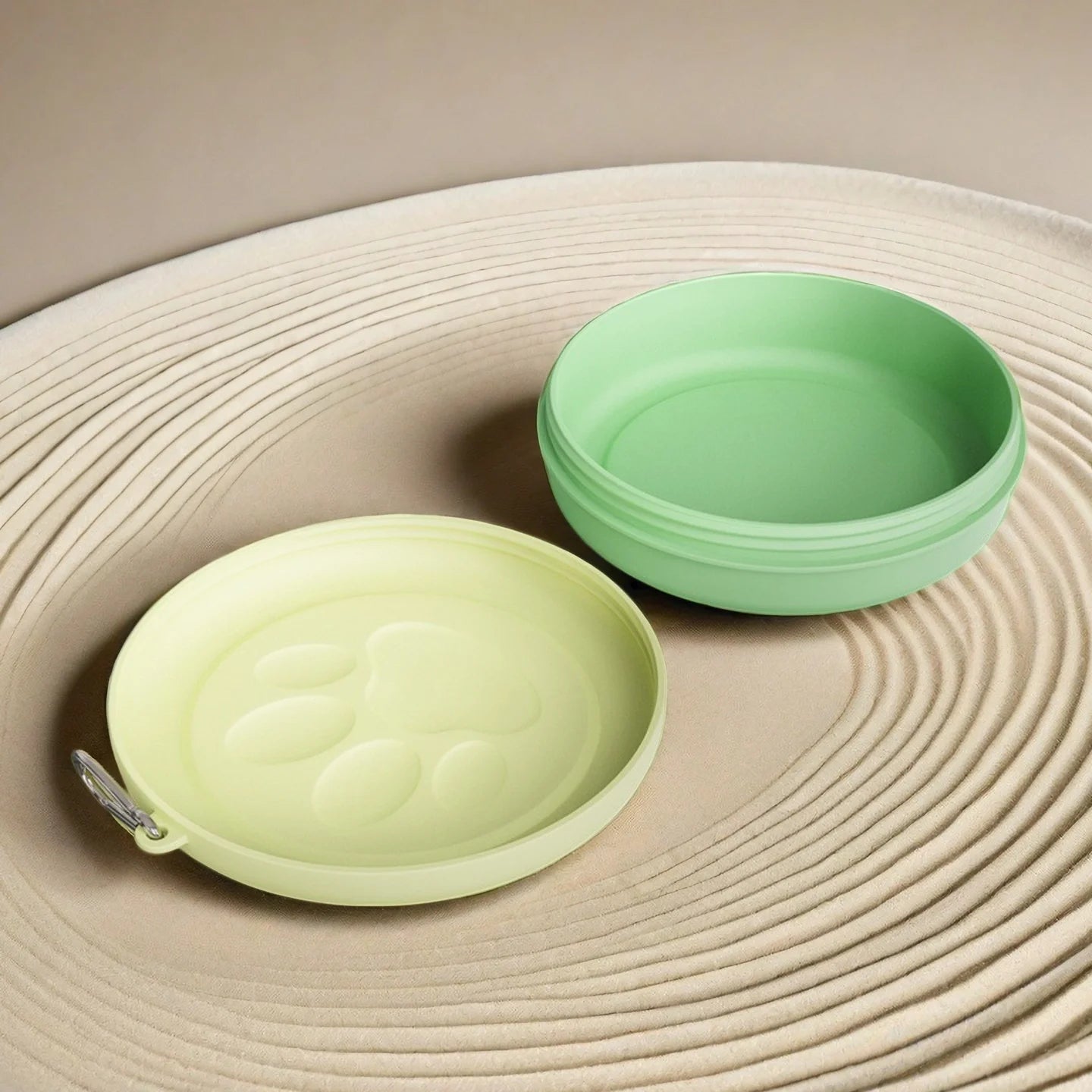 Portable Outdoor Pet Bowl: 2-in-1 Food/Water Dish with Treat Compartment