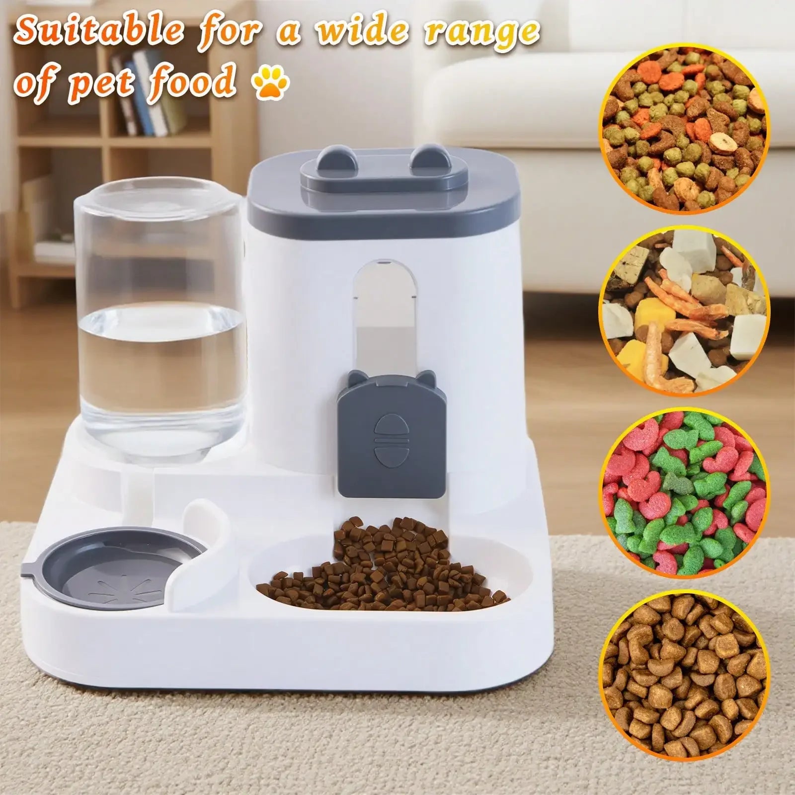 Large-capacity Cat Food and Water Dispenser