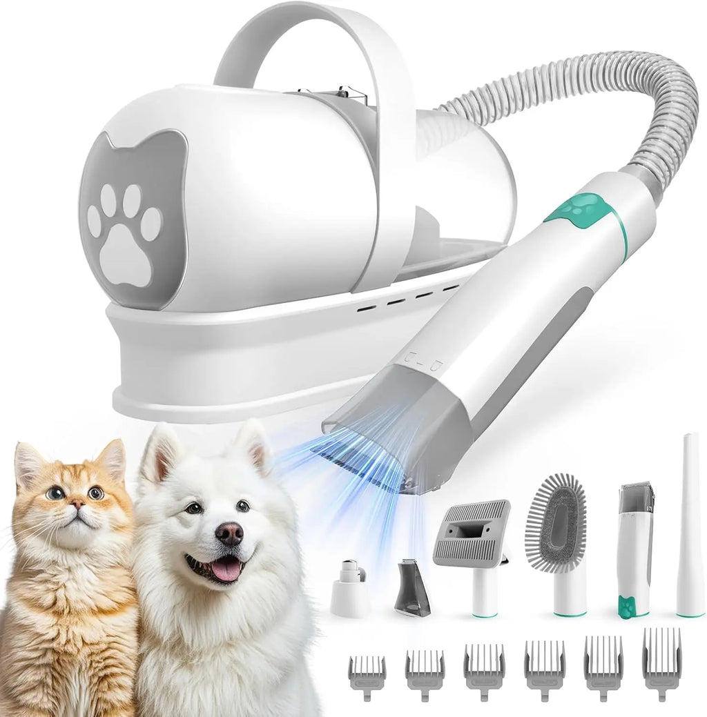 7in1 Pet Grooming Kit Vacuum with Pet Hair Dust Cup
