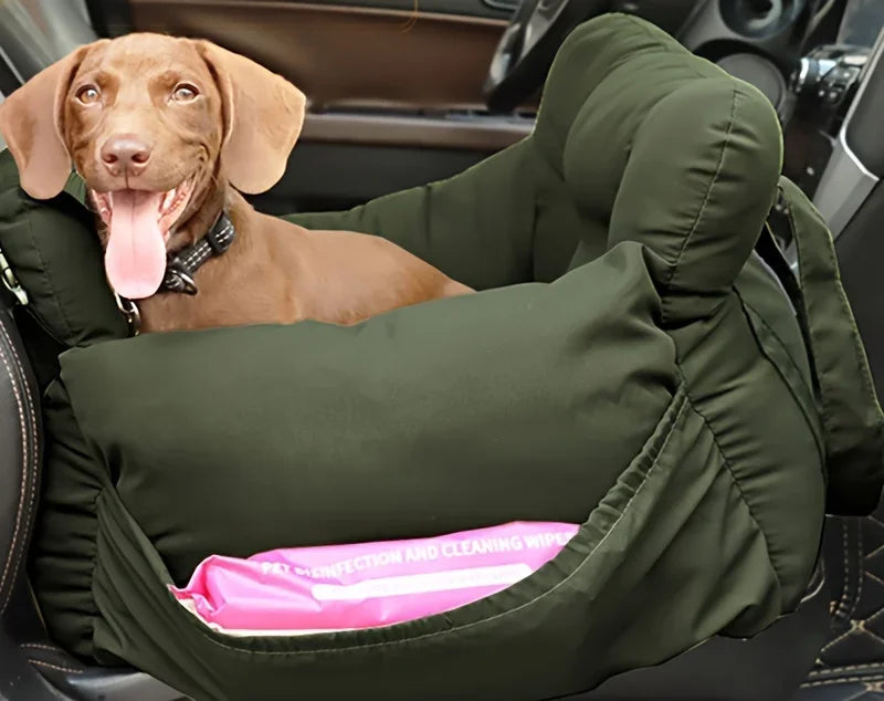Non-Slip Pet Car Seat with Safety Belt, Washable Travel Carrier with Secure Straps for Safe Car