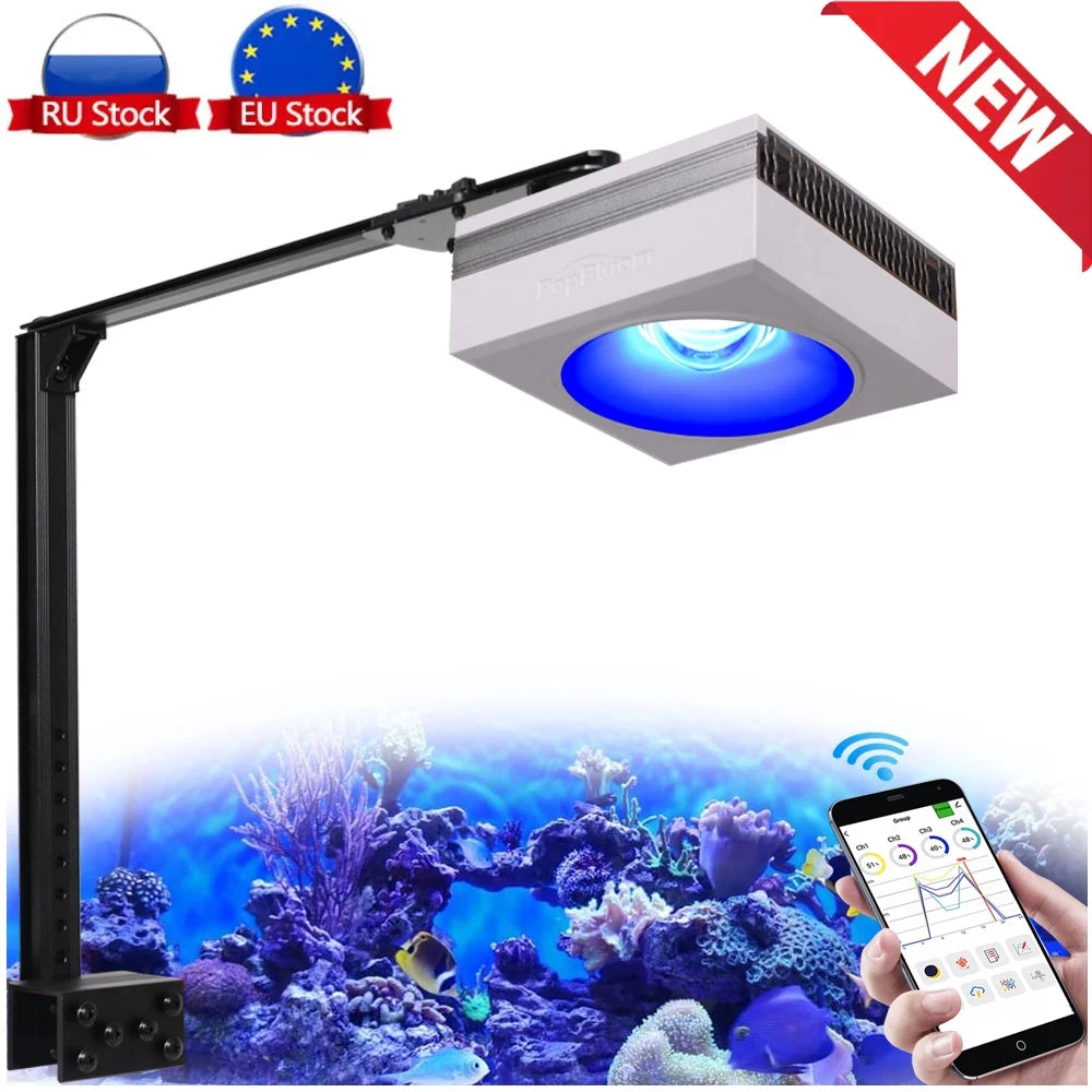 RL90 WiFi Aquarium LED Lighting 100W, Coral Reef Grow Aquarium Light for Saltwater SPS/LPS Marine Fish Tank