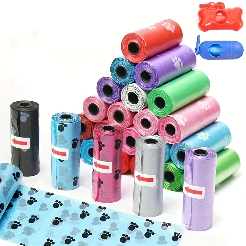 30/1500pcs Random Color Dog Poop Bags