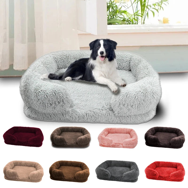 Thick orthopedic dog bed for large dogs - egg sponge, easy to remove and wash, plush cover, durable