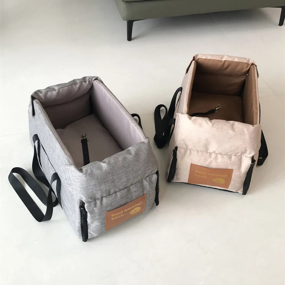 Portable Console Booster Car Seat & Carrier for Small Dogs & Cats