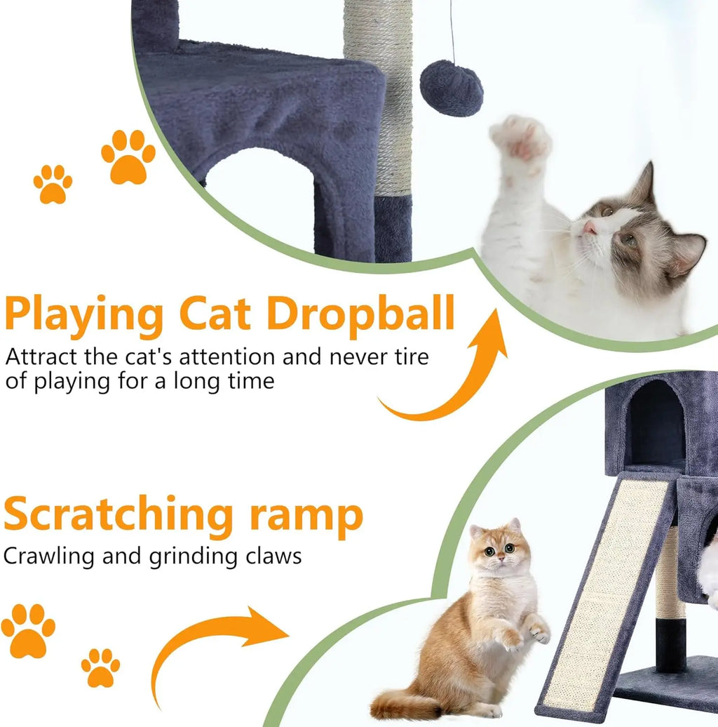 36 Inches Cat Tower with Scratching Posts