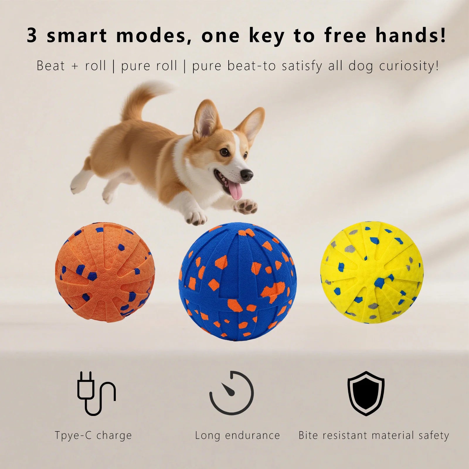 Automatic Vibrating Bouncing Foam Ball For Dogs