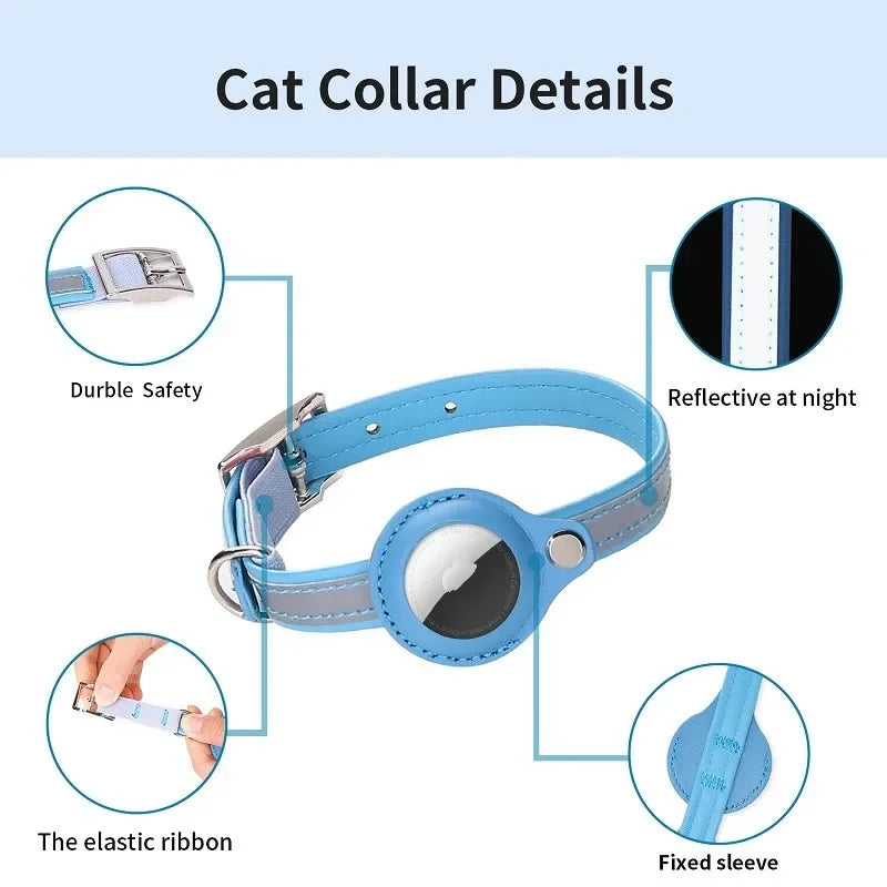 Leather Pet Collars For Apple Airtag Location Tracker