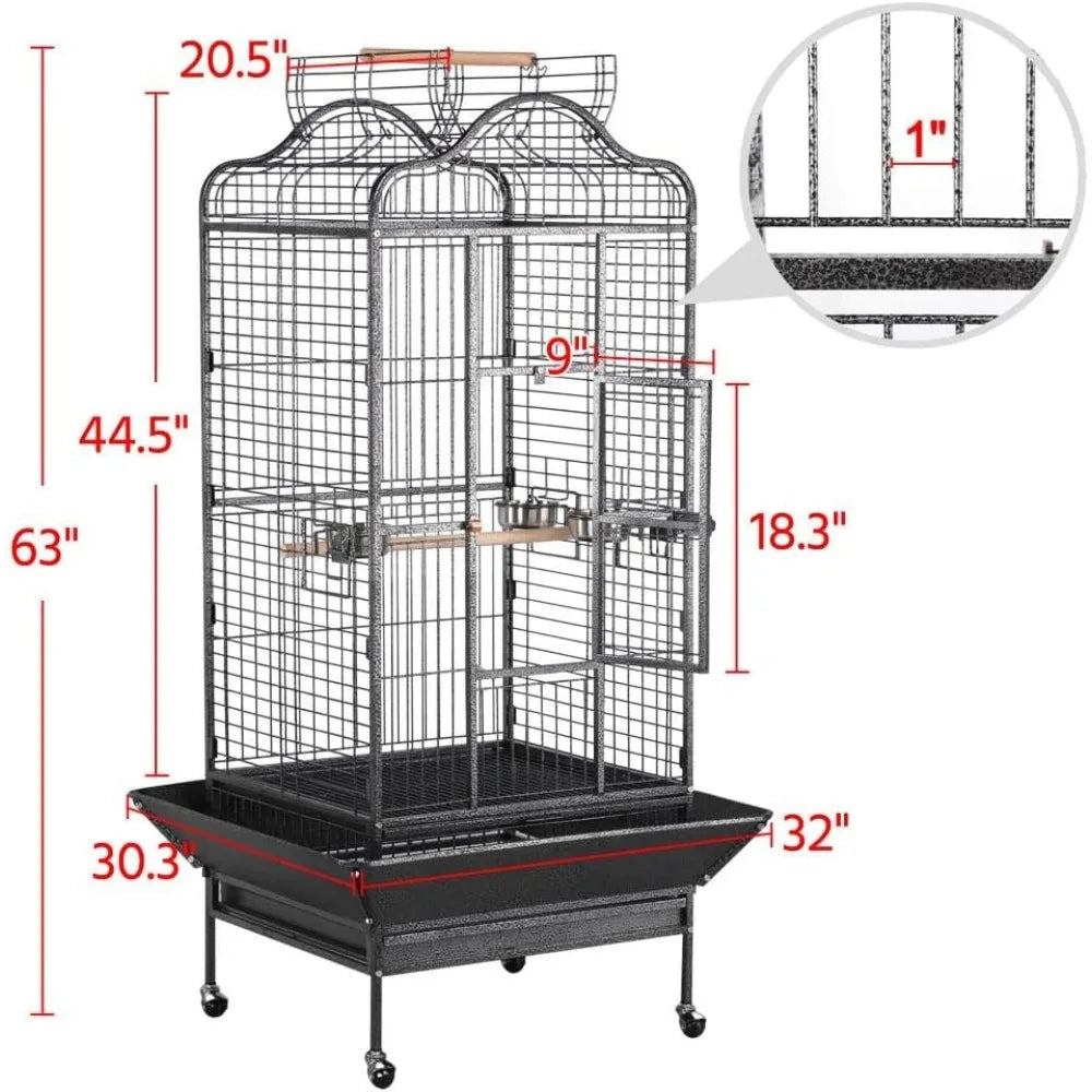 Extra Large Bird Cage with Open Play Top