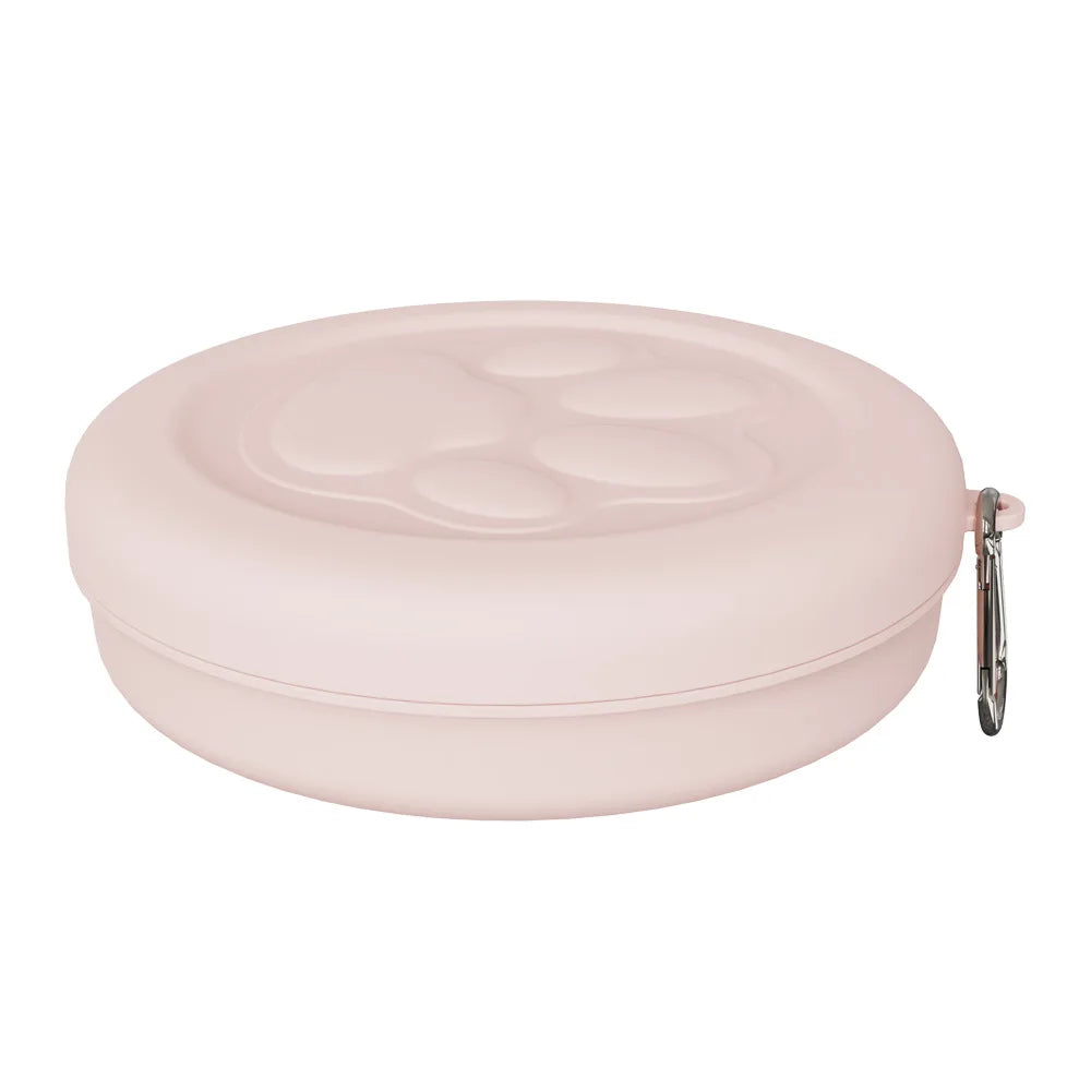 Portable Outdoor Pet Bowl: 2-in-1 Food/Water Dish with Treat Compartment